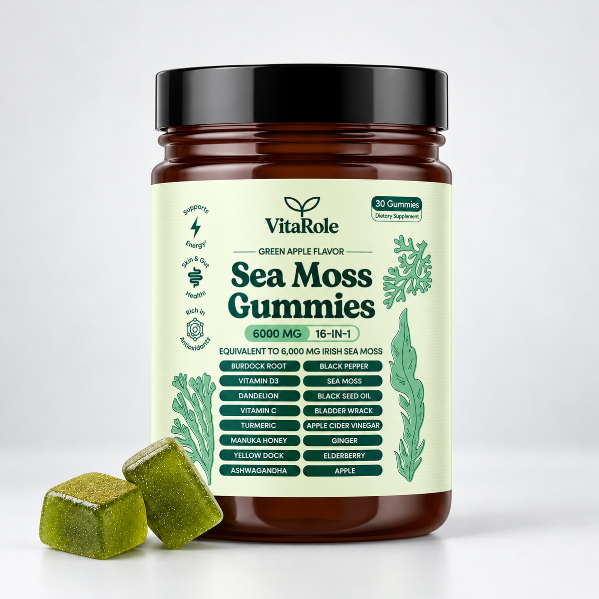 Sea Moss 16-in-1 Gummies - For Blood Pressure Balance & Heart Health