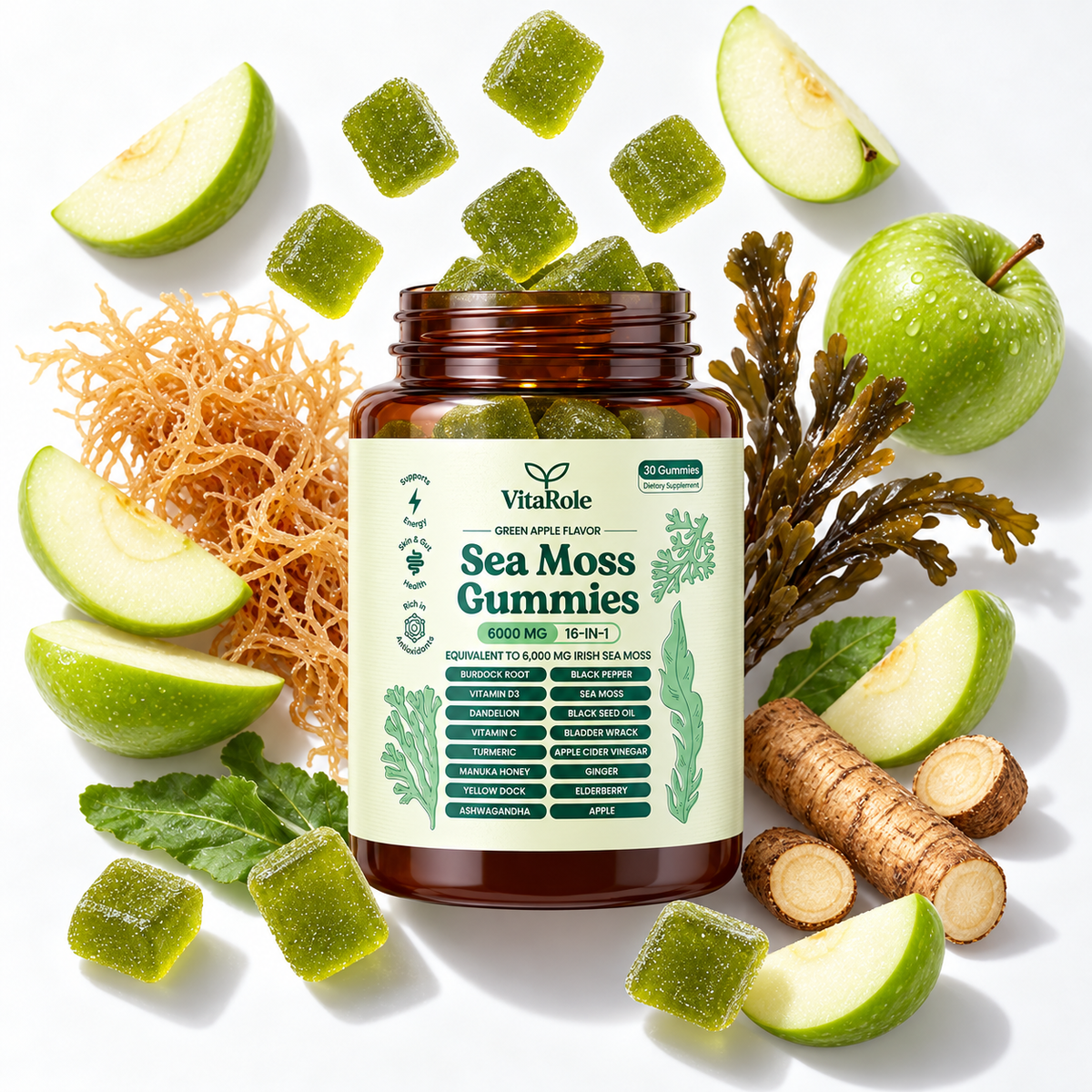 Sea Moss 16-in-1 Gummies - For Blood Pressure Balance & Heart Health